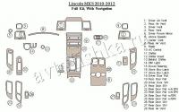 Декоративные накладки салона Lincoln MKS 2010-2012 Полный набор, с навигацией.