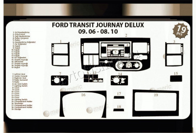 Ford Transit 2006-2010 декоративные накладки (отделка салона) под дерево, карбон, алюминий