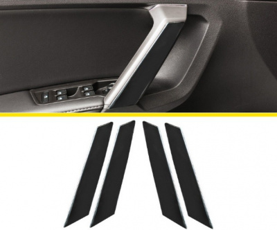 Volkswagen Tiguan (17–) Накладки на внутренние ручки передних дверей, 4 части, чёрный цвет